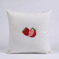 Berry Blossom Embroidered Botanical Cotton Cushion Cover