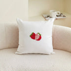 Berry Blossom Embroidered Botanical Cotton Cushion Cover