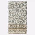 Willowmere Ice Blue & Brown Hand Block Printed Cotton Tablecloth