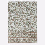 Willowmere Blush Pink & Blue Hand Block Printed Cotton Tablecloth