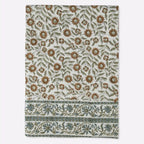 Willowmere Mustard & Olive Green Hand Block Printed Cotton Tablecloth