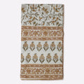 Florent Sage Green & Mustard Hand Block Printed Cotton Tablecloth