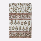 Florent Blush Pink & Plum Wine Hand Block Printed Cotton Tablecloth