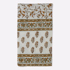 Montrose Mustard & Plum Wine Hand Block Printed Cotton Tablecloth