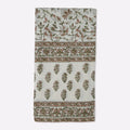Montrose Blush Pink & Olive Green Hand Block Printed Cotton Tablecloth