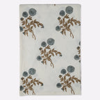 Ditsy Press Aqua & Pink Hand Block Printed Cotton Tablecloth