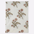 Ditsy Press Beige & Blue Hand Block Printed Cotton Tablecloth