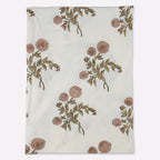 Ditsy Press Beige & Blue Hand Block Printed Cotton Tablecloth