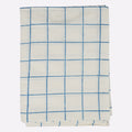Soft Checks Blue Hand Block Printed Cotton Tablecloth