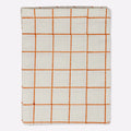 Soft Checks Orange Hand Block Printed Cotton Tablecloth