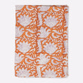 Garden Orange & Purple Hand Block Printed Cotton Tablecloth