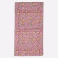 Garden Archive Salmon Pink & Yellow Hand Block Printed Cotton Tablecloth