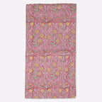 Garden Archive Salmon Pink & Yellow Hand Block Printed Cotton Tablecloth