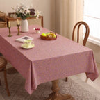 Garden Archive Salmon Pink & Yellow Hand Block Printed Cotton Tablecloth