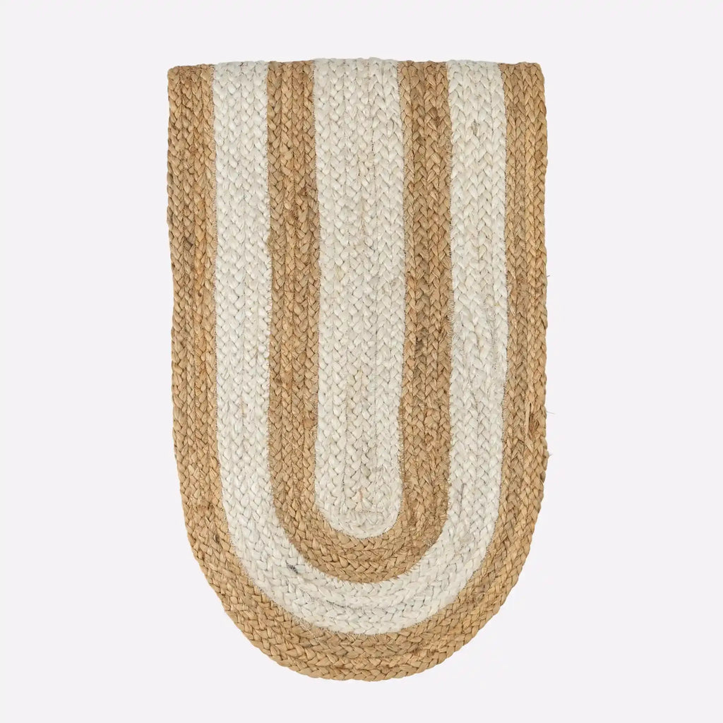 Juno Natural & White Woven Jute Table Runner