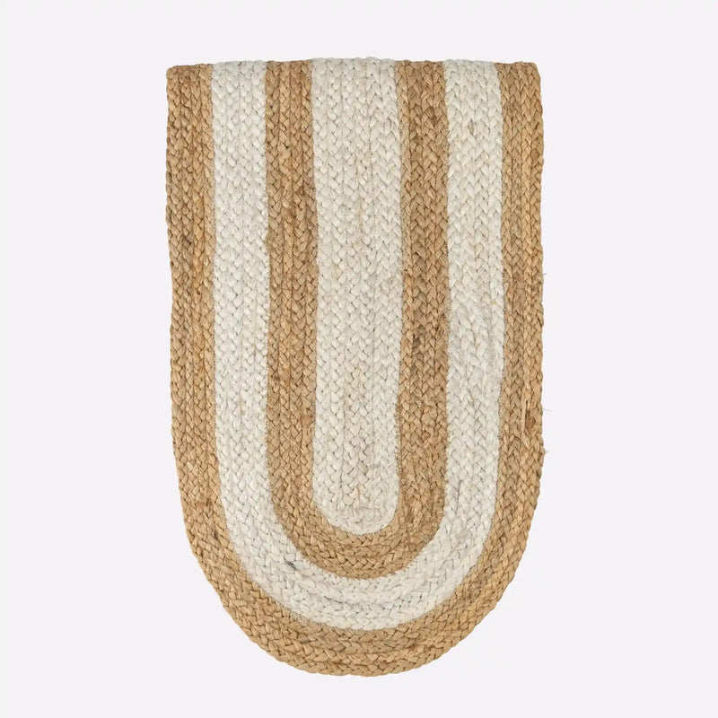 Juno Natural & White Woven Jute Table Runner