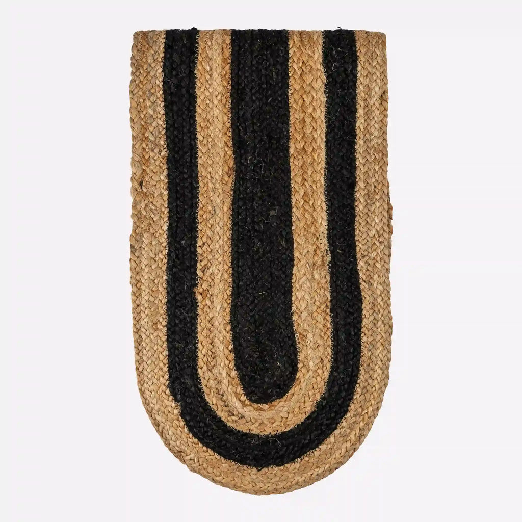 Juno Natural & Black Woven Jute Table Runner