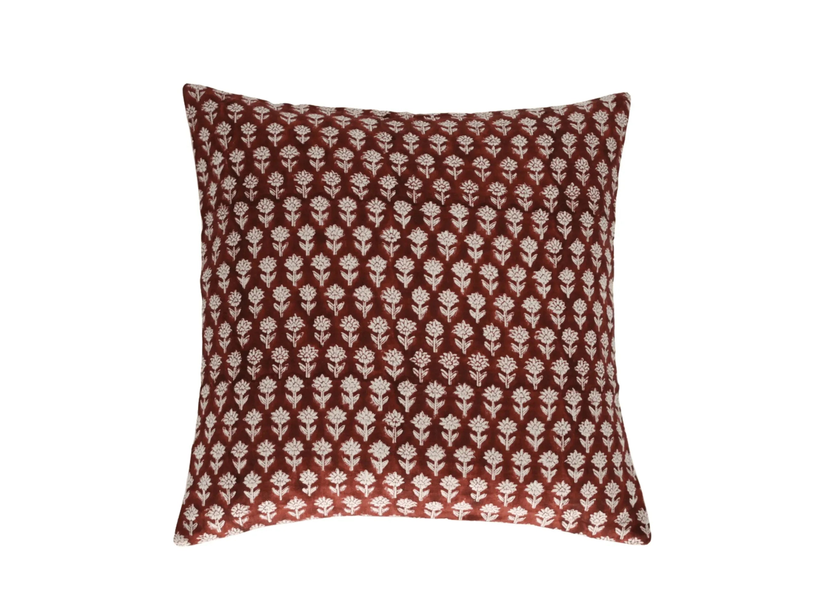 Harriet Ditsy Prints Oxblood Pillow Cover 26" x 26" Double Sided Pillow Covers