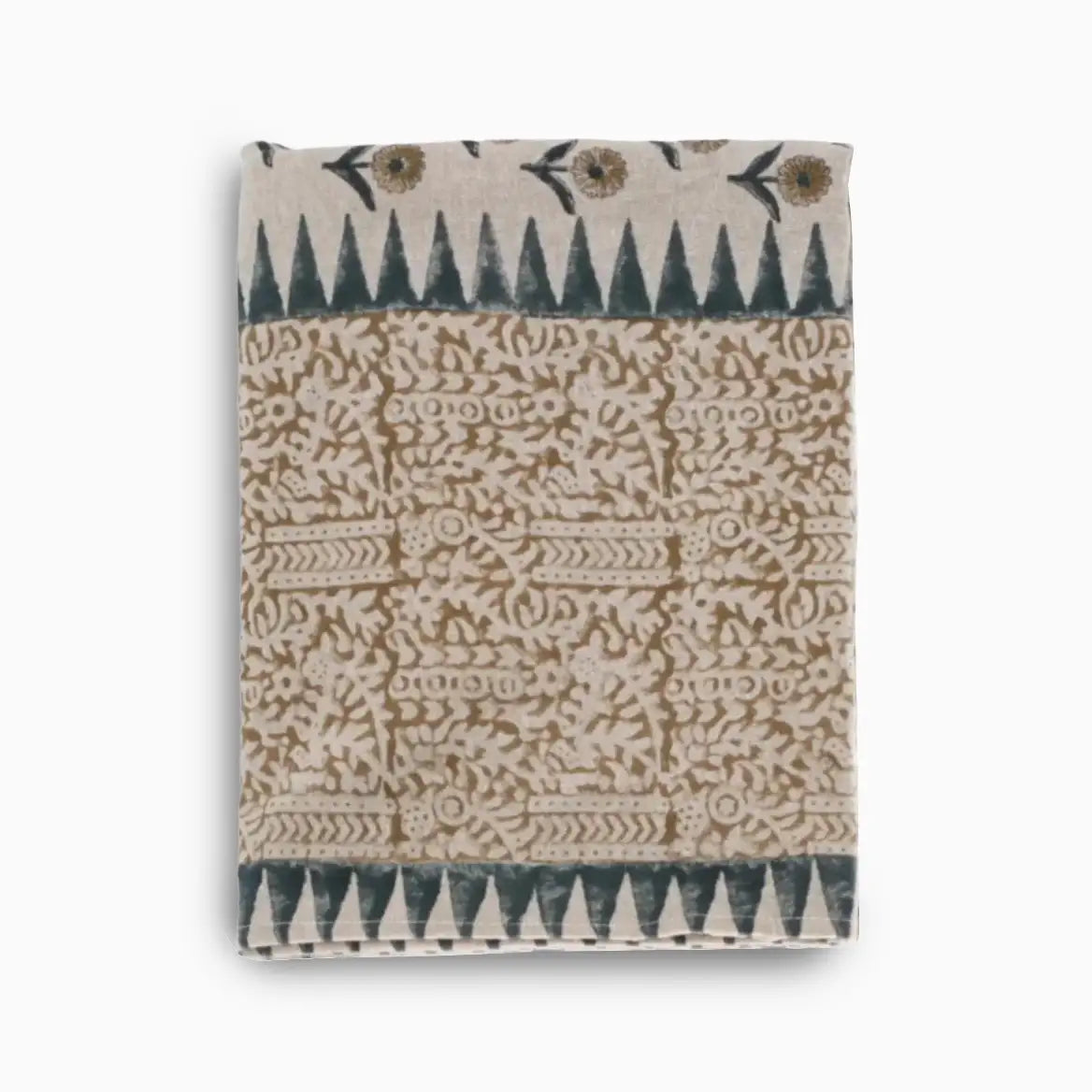 Fiona Floral Block Print Tablecloth