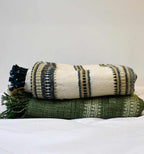 Handwoven Vintage Bhujodi Bed Throw -Neutral - 50" x 90"