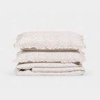 Vivienne Beige Block Print Cotton Duvet Cover Set