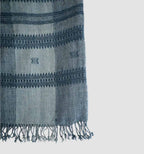 Handwoven Vintage Bhujodi Bed Throw -Slate Blue - 54" x 102" Handloom Throws