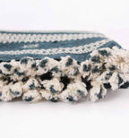 Handwoven Vintage Bhujodi Throw - Navy Blue - 40" X 90"