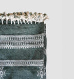 Handwoven Vintage Bhujodi Bed Throw -Muted Green - 50" x 90"