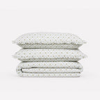 Andrea Ice Blue Block Print Cotton Duvet Cover Set