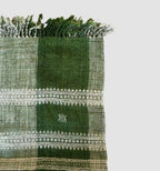 Handwoven Vintage Bhujodi Bed Throw -Forest Green - 54" x 102" Handloom Throws