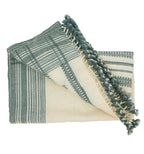 Handwoven Vintage Bhujodi Bed Throw - Azure - 40" x 90"