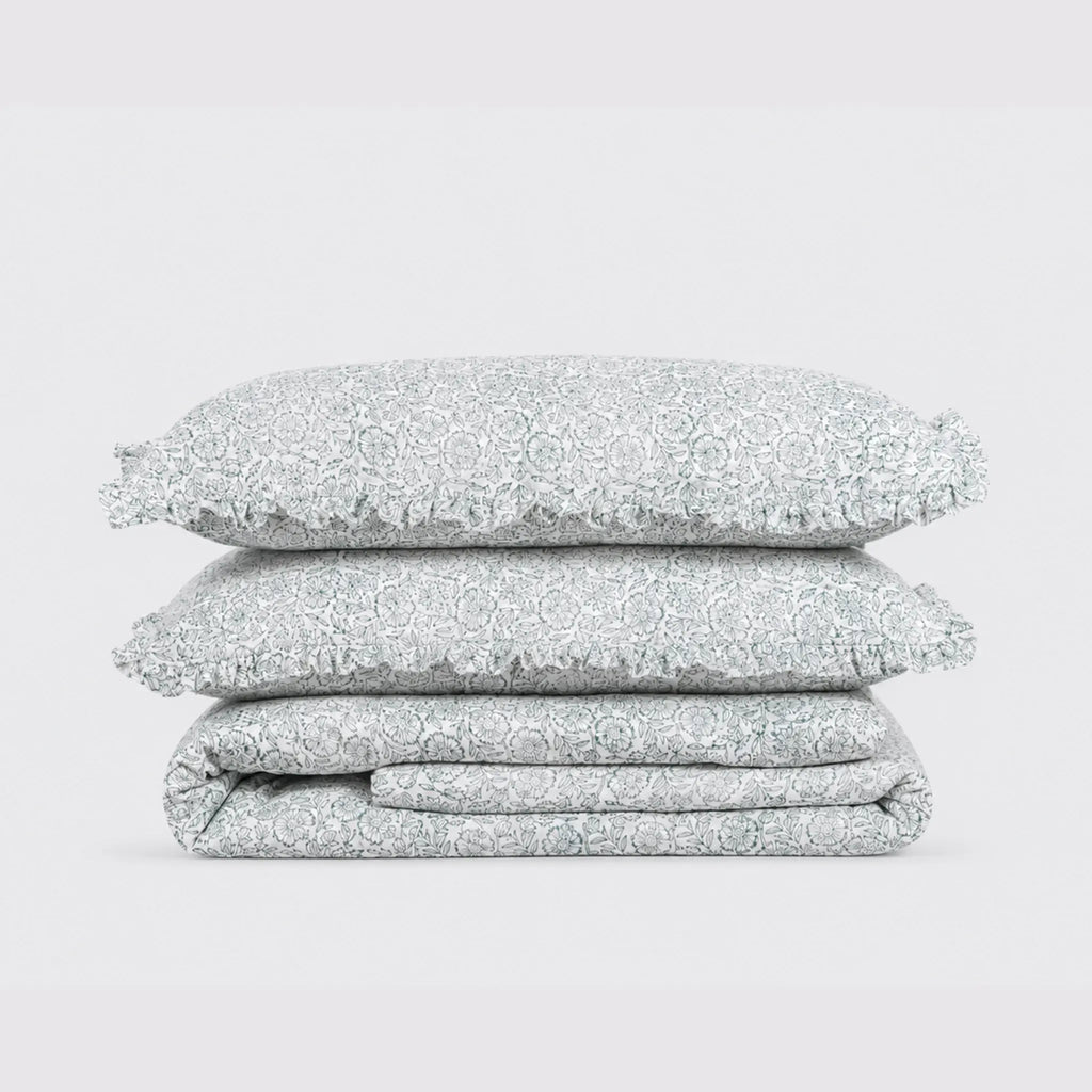 Veronica Block Print Cotton Duvet Cover Set