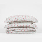 Andrea Red Block Print Cotton Duvet Cover Set