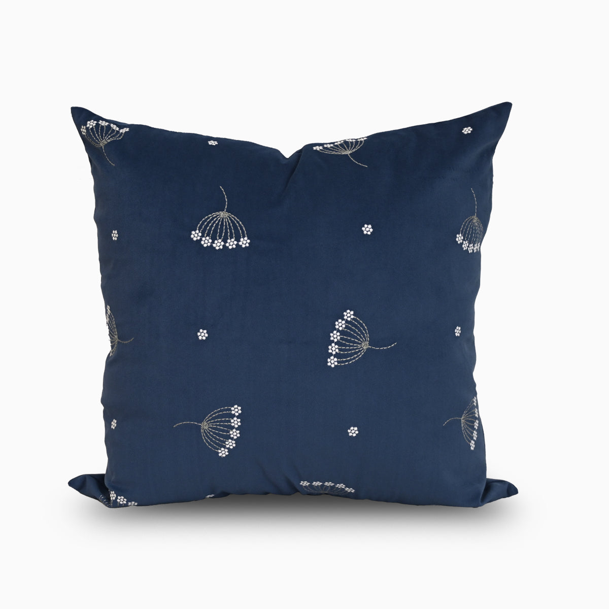 Ink Blue Embroidered Velvet Cushion Cover Pillow Covers