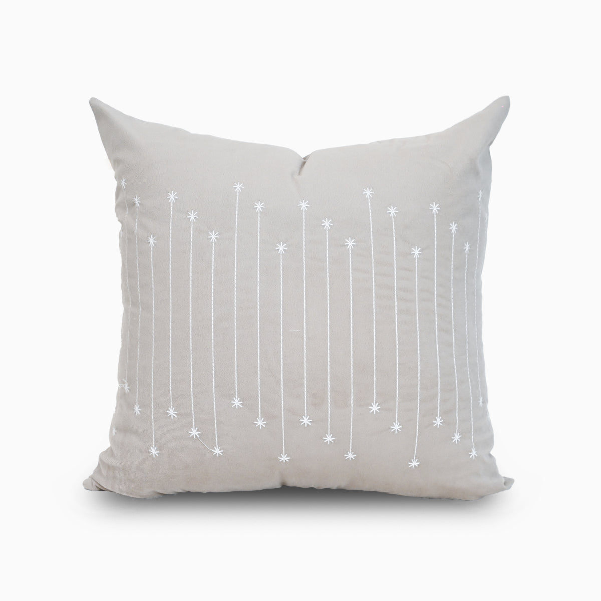 Soft Fawn Embroidered Velvet Cushion Cover