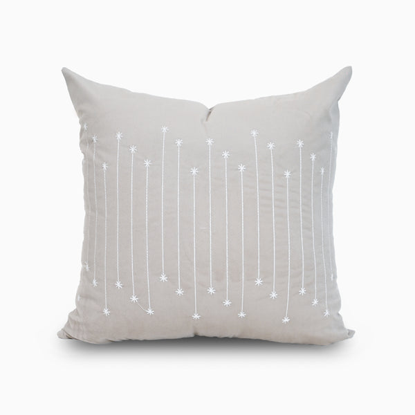 Soft Fawn Embroidered Velvet Cushion Cover