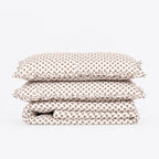 Freesia Soft Pink Block Print Cotton Duvet Cover Set