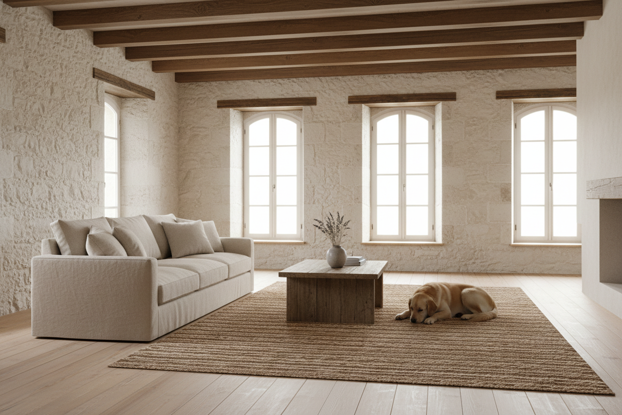 Textured brown rug on a white background