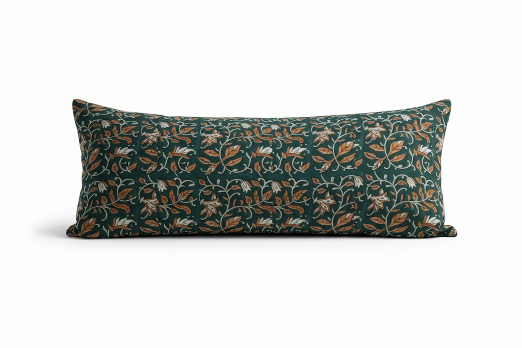 Sadie Botanical Print Deep Teal Pillow Cover Pillow Covers