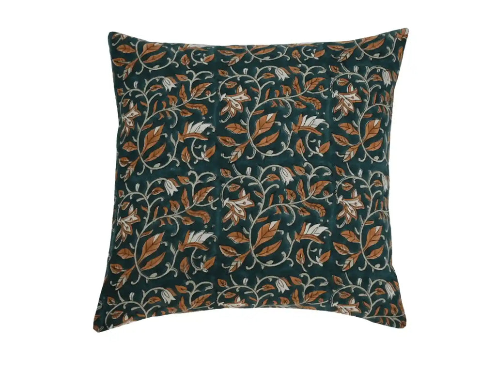 Sadie Botanical Print Deep Teal Pillow Cover Single Sided Pillow Covers