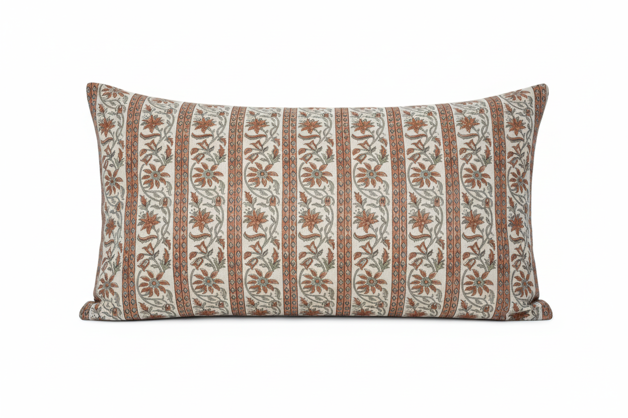 Matthew Botanical Print Warm White Pillow Cover 16" x 42" Double Sided Pillow Covers