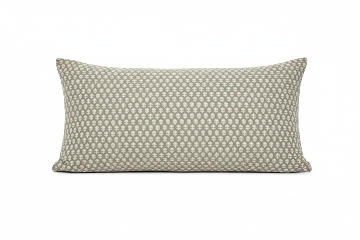 Anna Ditsy Prints Celadon Pillow Cover 16" x 42" Double Sided Pillow Covers