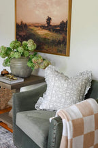 Rose Botanical Print Ash Grey Pillow Cover Pillow Covers