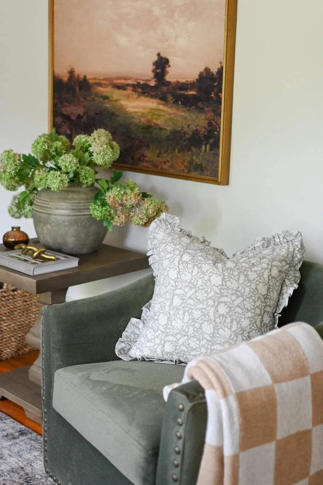 Rose Botanical Print Ash Grey Pillow Cover Pillow Covers