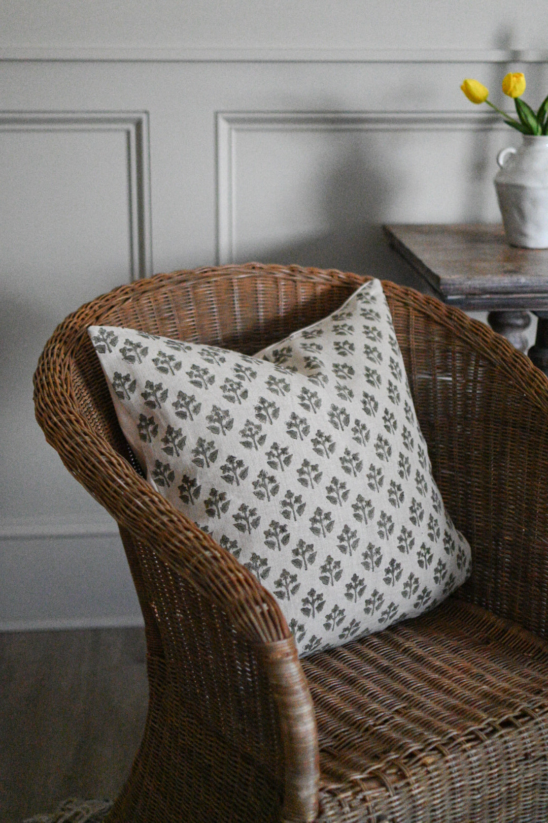 Gabby Ditsy Prints Beige Pillow Cover Pillow Covers