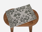 Hand Block Print Table Runner – White & Fern Green