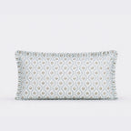 Andrea Ice Blue Block Print Cotton Duvet Cover Set