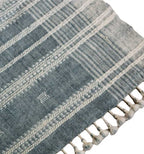 Handwoven Vintage Bhujodi Throw -  Washed Blue - 40" X 90"