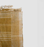 Handwoven Vintage Bhujodi Bed Throw -Mustard Yellow - 50" x 90"