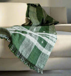 Handwoven Vintage Bhujodi Bed Throw -Forest Green - 54" x 102" Handloom Throws